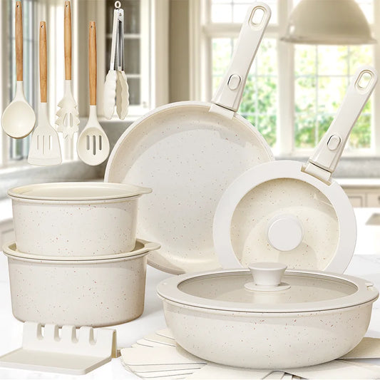 21 Piece Set Non-Stick, Astercook Ceramic Cookware