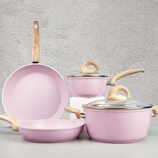 Non Stick, Ceramic Cookware Set with Granite Pattern