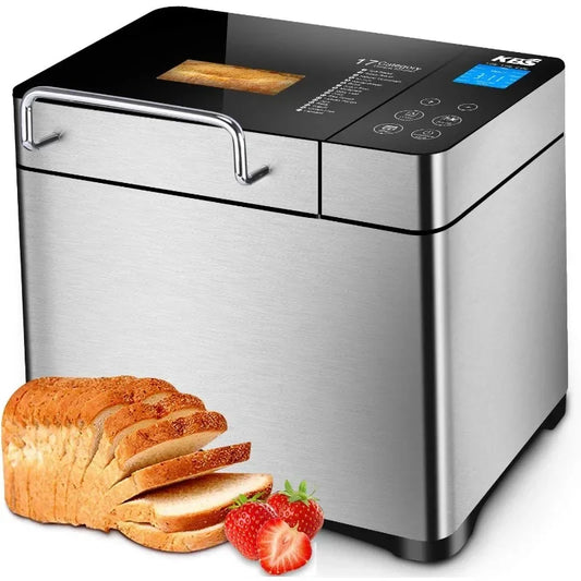 Stainless Steel Bread Machine with Fruit Nut Dispenser