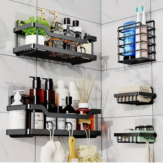 3/5 Pack Adhesive Shower Organizer, No Drilling, Rustproof
