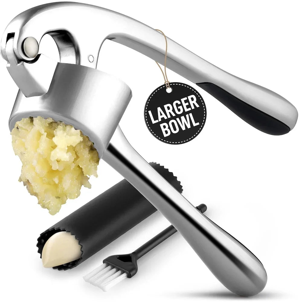 Extra Large Premium Garlic Press Set Stainless Steel