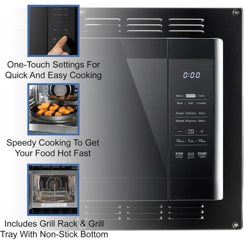 Air Fryer & Convection Microwave with Trim Kit  6 Cooking Modes (Black)