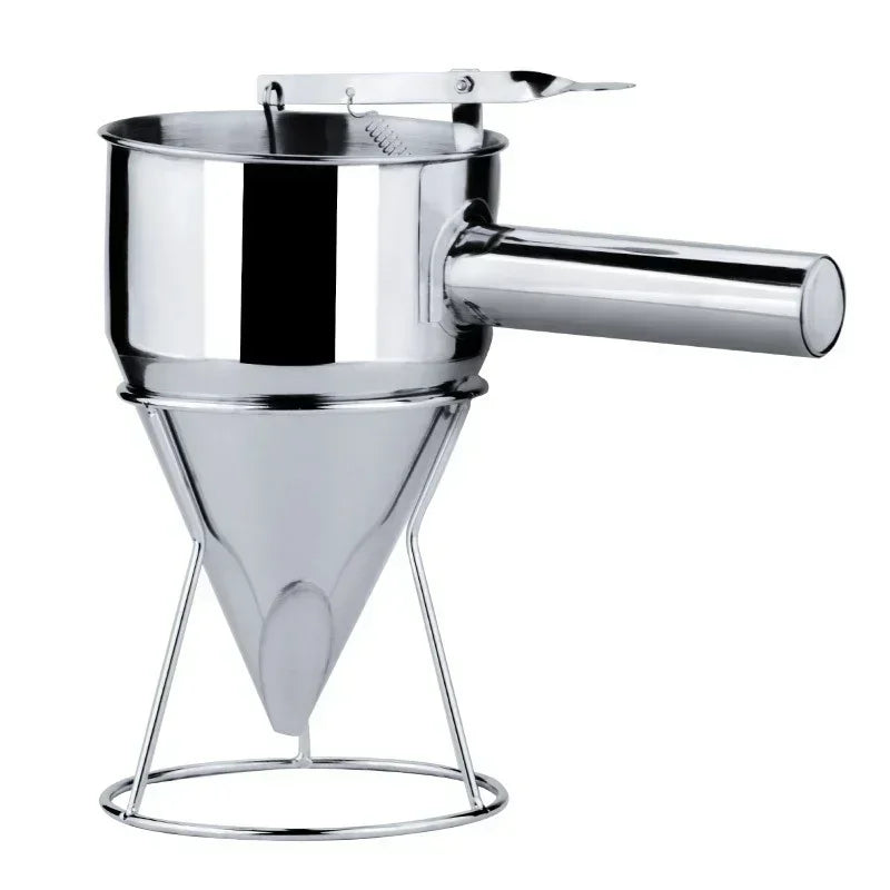 Stainless Steel Funnel - Batter  Dispenser with Holder