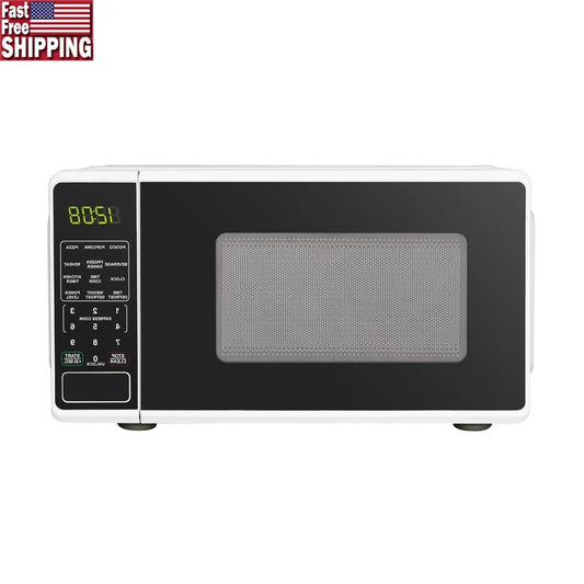 Compact Countertop Microwave Oven 700W Digital Display Kitchen Timer Child Safety Lockout Quick Set Defrost 10 Power Levels