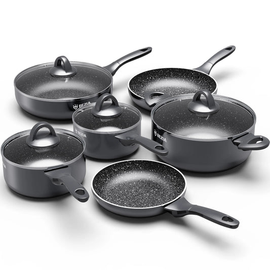 Induction Cookware Pots and Pans Set 10 Piece