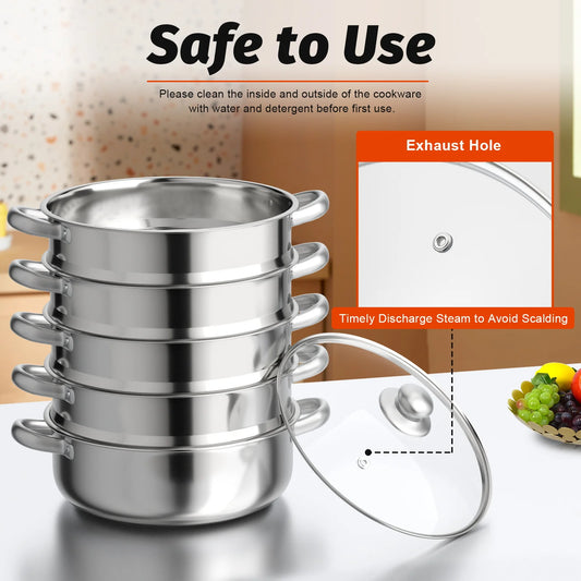 5 Tier Steam Cooker Food Vegetable Steamer