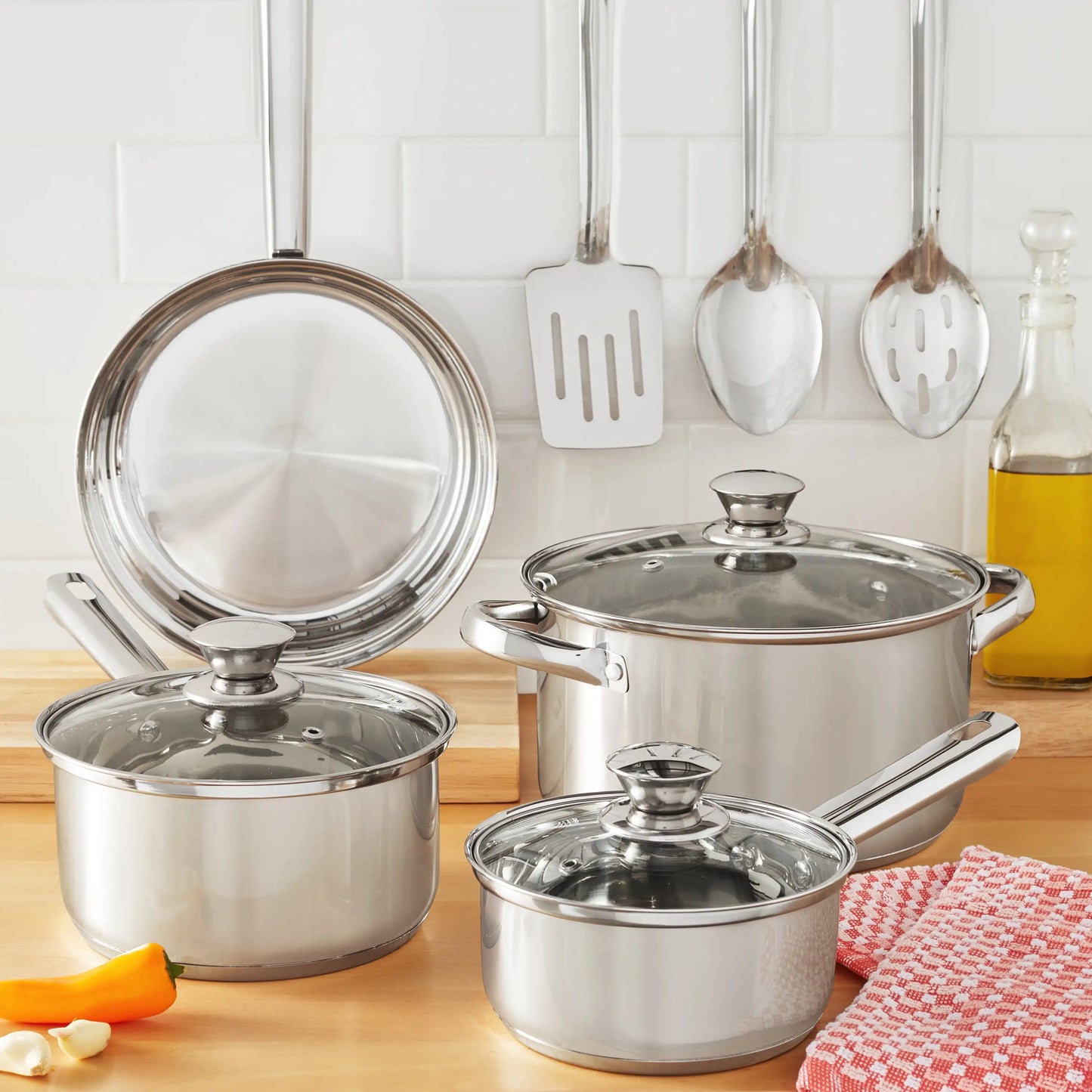 10-Piece Nonstick Stainless Steel Cookware