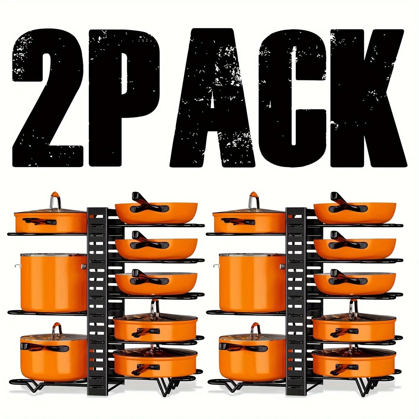 2 Pack Pot Rack Organizers Storage Rack