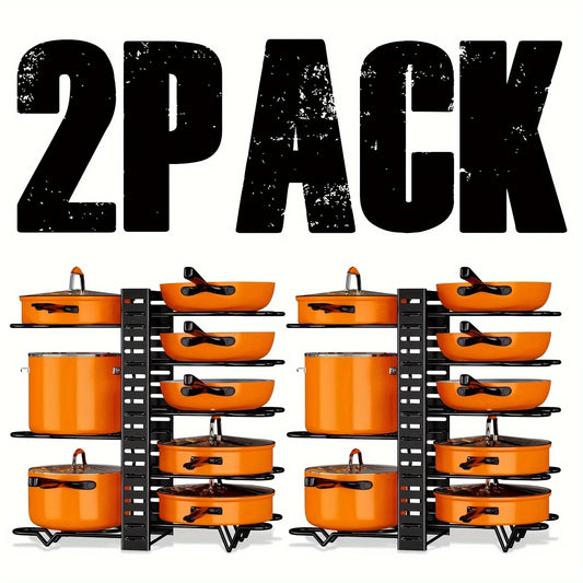 2 Pack Pot Rack Organizers Storage Rack