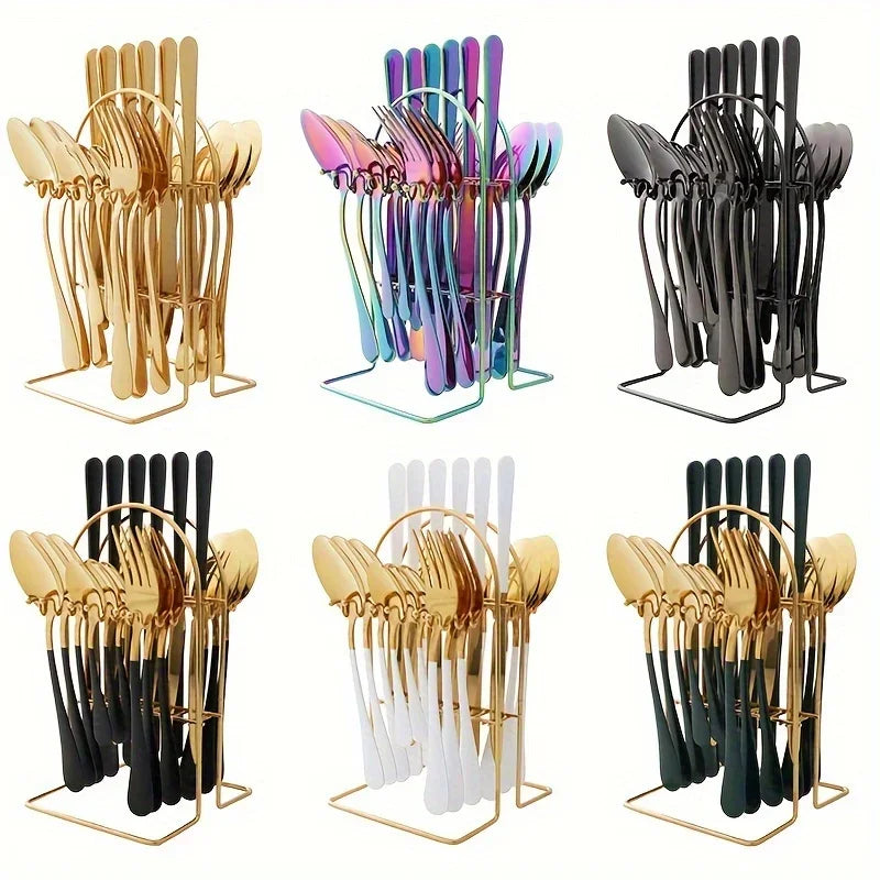 24-Piece Stainless Steel Cutlery Set