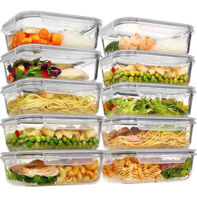 Glass Containers -10-Pack 35oz - Snap Lock Lids