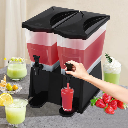 22L Plastic Drink Dispenser Dual Filtration Water Drink Beverage Dispenser Containers with Lids for Fridge