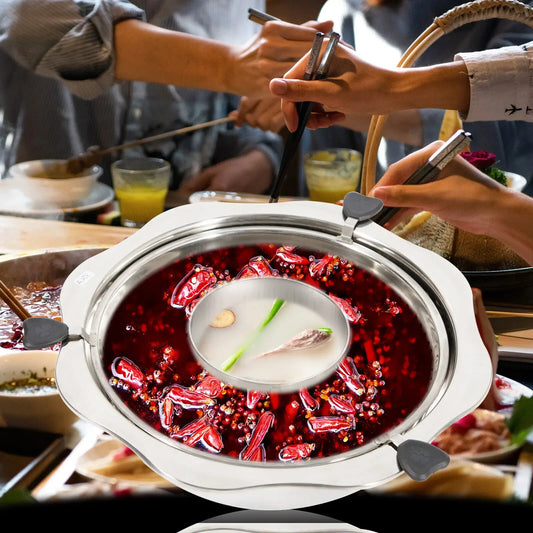 Double-Layer Stainless Steel Rotating Hot Pot